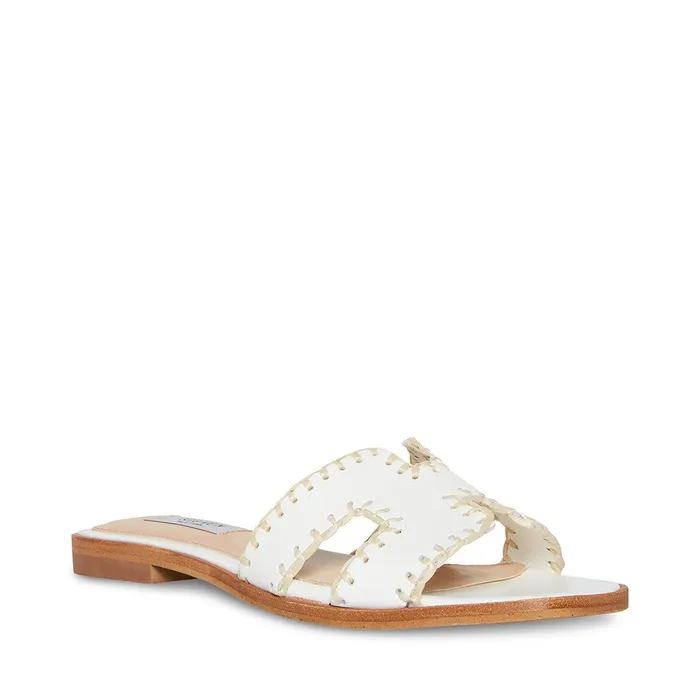 Womens Steve Madden Sandals Hadyn Woven White Leather