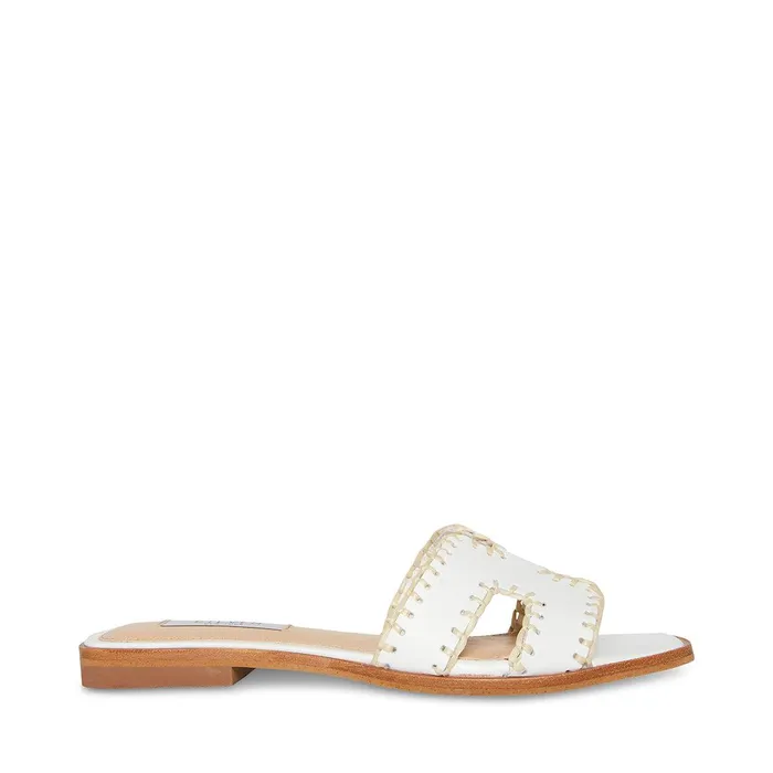 Womens Steve Madden Sandals Hadyn Woven White Leather Womens Steve Madden Sandals Hadyn Woven White Leather