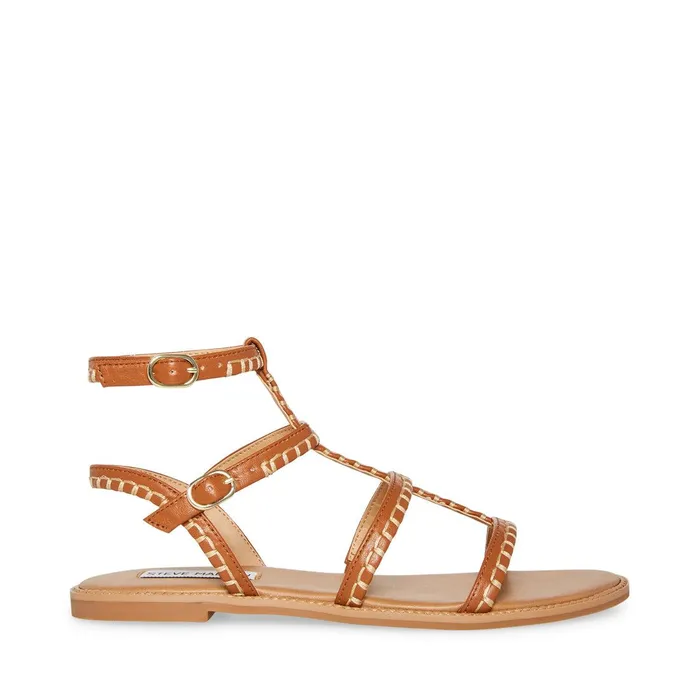 Womens Steve Madden Sandals Roman Cognac