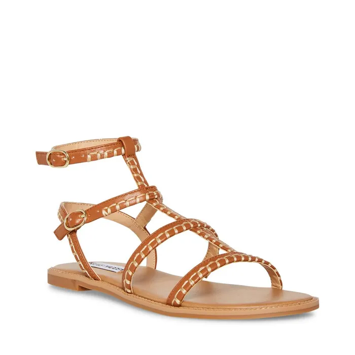 Womens Steve Madden Sandals Roman Cognac