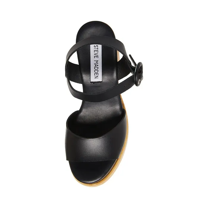 Womens Steve Madden Sandals Ruth Black Leather