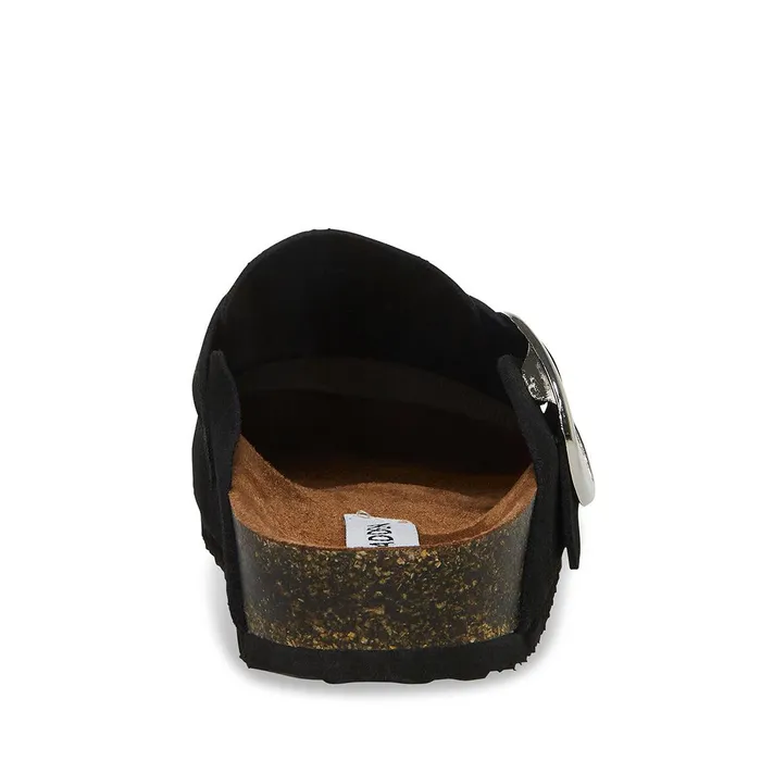 Womens Steve Madden Slides Social Black Suede