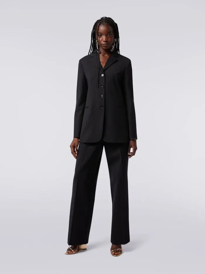 Wool Blazer With Zigzag Embroidery Black Women Missoni Coats and Jackets Wool Blazer With Zigzag Embroidery Black Women Missoni Coats and Jackets