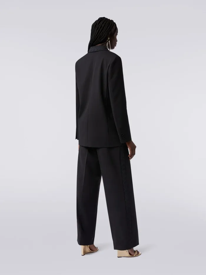 Wool Blazer With Zigzag Embroidery Black Women Missoni Coats and Jackets Wool Blazer With Zigzag Embroidery Black Women Missoni Coats and Jackets