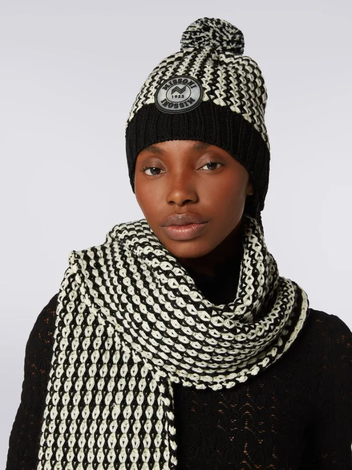 Wool Knit Hat With Logo Patch Multicoloured Women Missoni Hats Wool Knit Hat With Logo Patch Multicoloured Women Missoni Hats