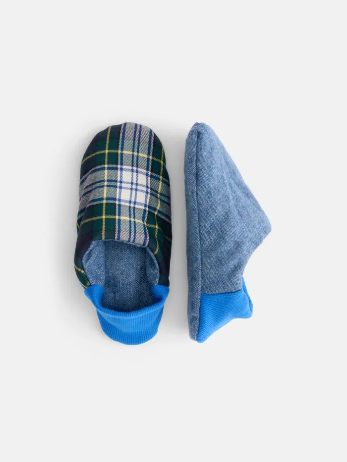 Wool Plaid House Shoes Blue Men Alex Mill Pajamas Slippers